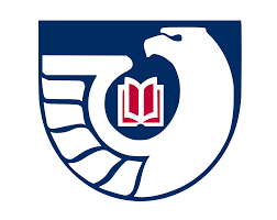 Federal Depository Library Program logo. Eagle outline with a red book on a blue background.